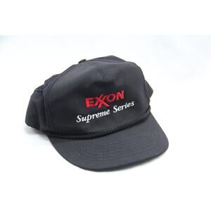 Vintage Exxon Racing Hat Supreme Series Black Snapback Cap Emroidered